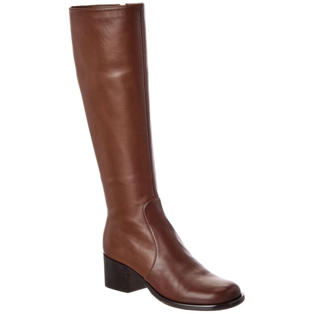 Sergio Rossi Aden 50 Leather Knee-High Boot, Brown